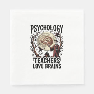 Serviette En Papier Professeur de psychologie Halloween Brain Lover Go