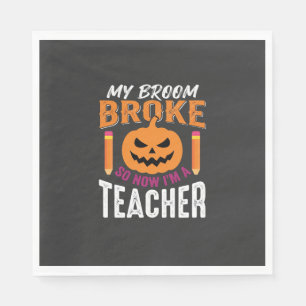 Serviette En Papier Professeur d'Halloween Balai Cassa Citrouille Conc
