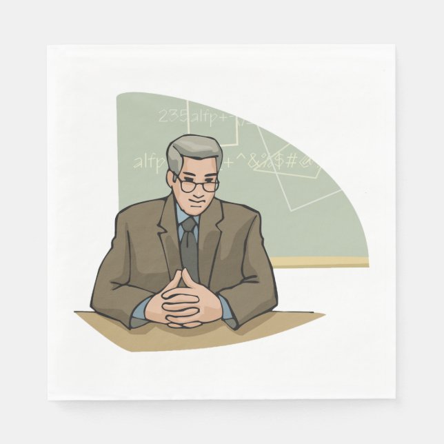 Serviette En Papier Professeur En Classe Napkins (Devant)