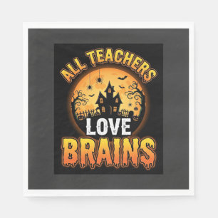 Serviette En Papier Professeur Halloween Cerveaux de Zombie Horreur Lu