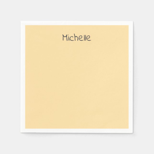 Serviette En Papier Professional Modern Minimalist Plain Own Name (Devant)