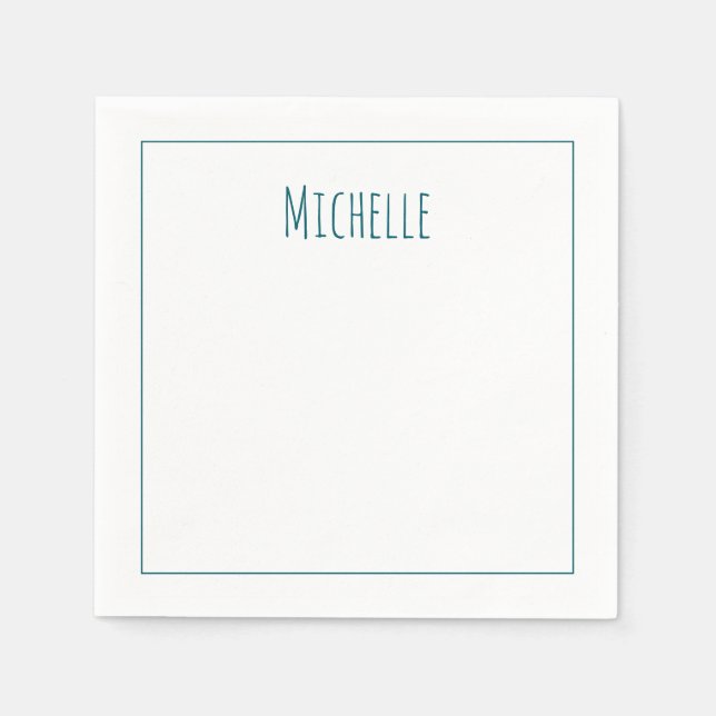 Serviette En Papier Professional Modern Minimalist Plain Own Name (Devant)