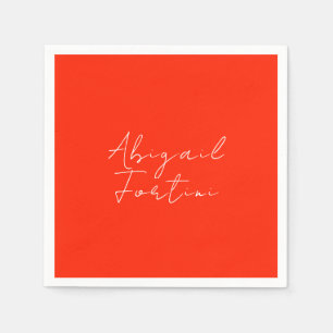 Serviette En Papier Professionnel minimaliste rouge blanc moderne