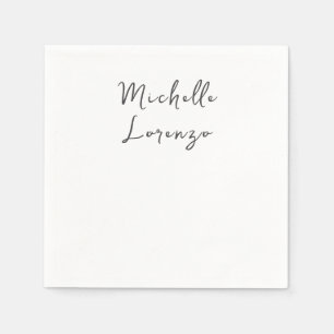 Serviette En Papier Professionnel Moderne Simple Nom simple Noir Blanc