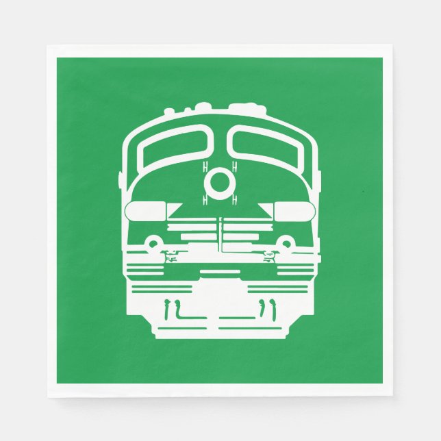 Serviette En Papier Profil du moteur de train blanc sur l'Arrière - pl (Devant)
