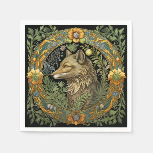 Serviette En Papier Profil Wolf en style vintage
