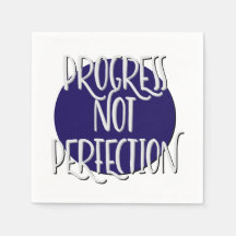 Progrès pas la perfection Slogan Napkin