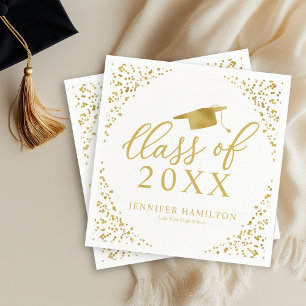 Serviette En Papier Promotion 2024 Élégante Blanche et Or Fête de Remi