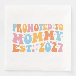Serviette En Papier Promue Maman en 2027 Annonce de Nouvelle Maman