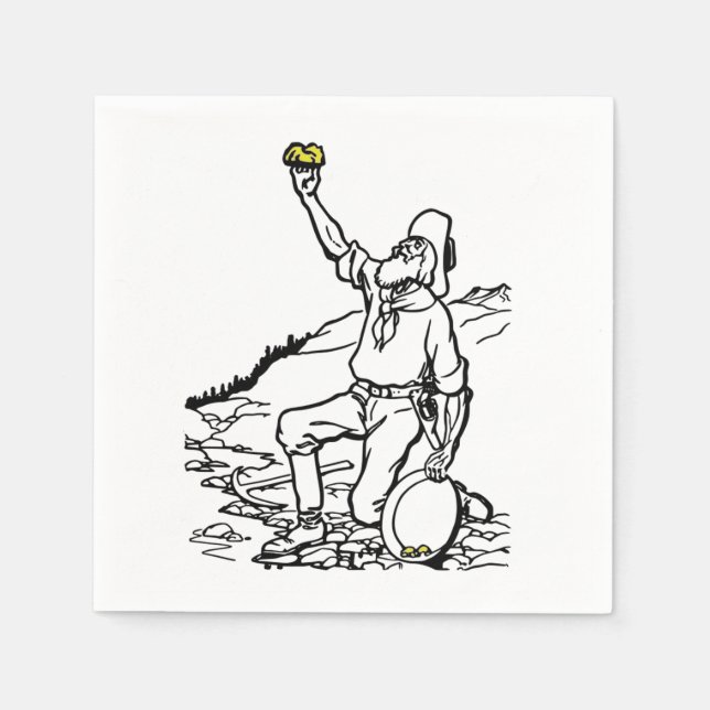 Serviette En Papier Prospecteur Gold Miner (Devant)