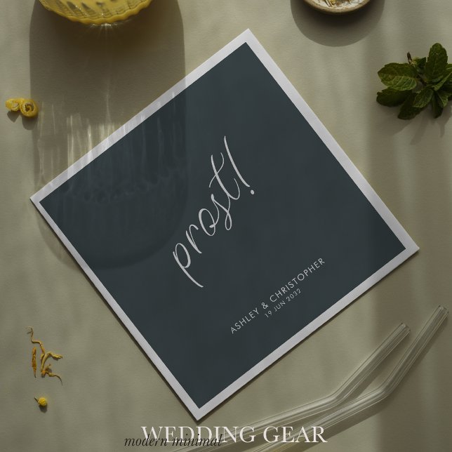 Serviette En Papier Prost ! Espace Gris Minimal N'Importe Quelle Occas (Créateur téléchargé)