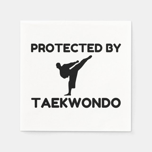 Serviette En Papier Protected by taekwondo (Devant)