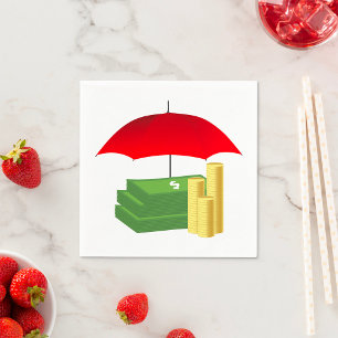 Serviette En Papier Protection de la sécurité financière avec paraplui