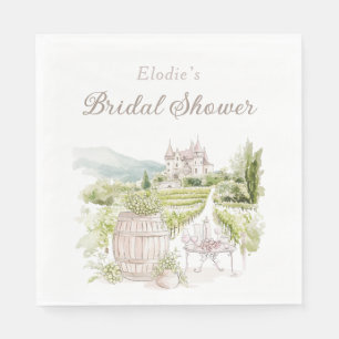 Serviette En Papier Provence Élégant Château Mariage Pays Français