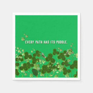 Serviette En Papier proverbe irlandais avec shamrock