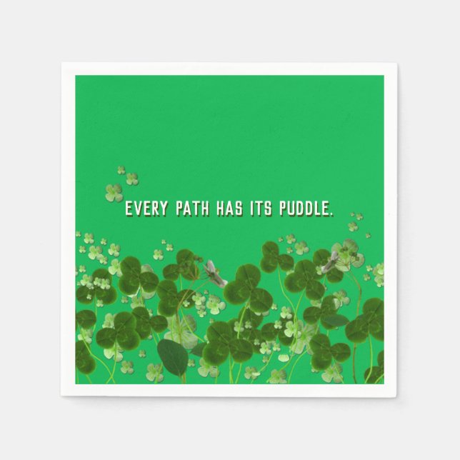 Serviette En Papier proverbe irlandais avec shamrock (Devant)