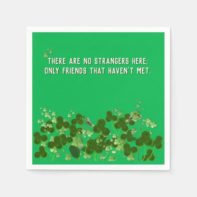 Serviette En Papier proverbe irlandais avec shamrock (Devant)