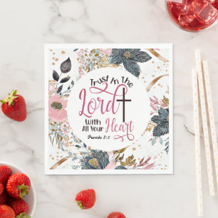 Serviette En Papier Proverbes 3:5 Confiance dans le Seigneur Bible Ver