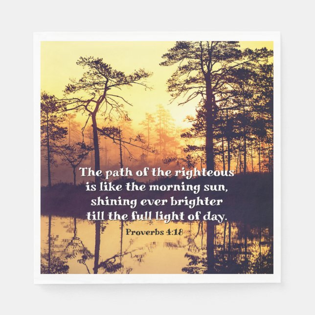 Serviette En Papier Proverbes 4:18 Sentier de la Bible vertueuse Verse (Devant)