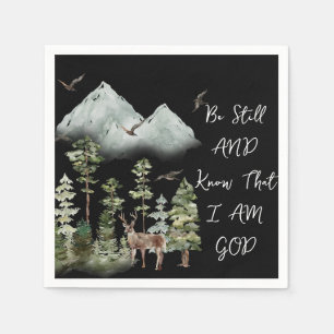 Serviette En Papier Psaume 46:10 Bible Verse COULEUR D'EAU Bois