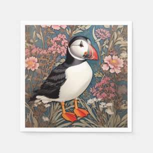 Serviette En Papier Puffin Et Fleurs Éthridées De Mer William Morris
