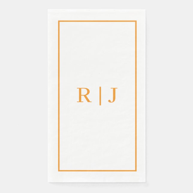 Serviette En Papier Pumpkin Orange Monogram Initial Fall Wedding (Devant)