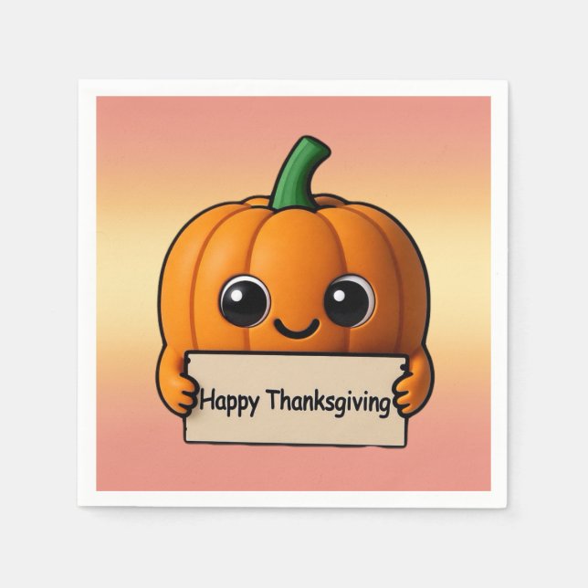 Serviette En Papier Pumpkin Pal Thankgiving Napkin  (Devant)