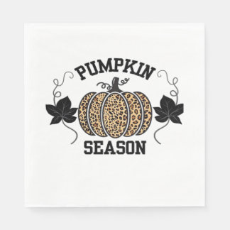 Serviette En Papier Pumpkin Season  Cheetah Print Pumpkin Fall Design 