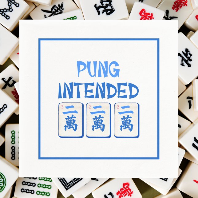 Serviette En Papier Pung Inclus Blue Mahjong Aquarelle Carreaux (Créateur téléchargé)