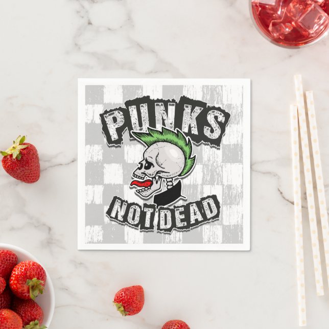 Serviette En Papier Punks pas mort crâne Mohawk Punk Rock Rocker (En situation)