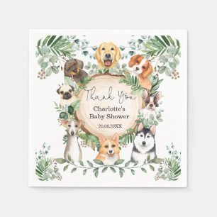 Serviette En Papier Puppy Chien vert Baby shower Feuille 1er anniversa
