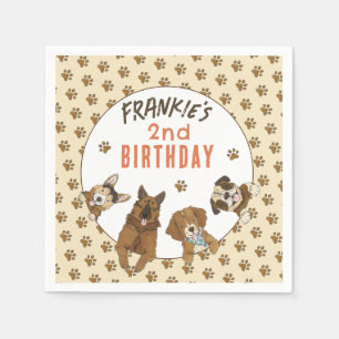 Serviette En Papier Puppy Paw-ty fête d'anniversaire
