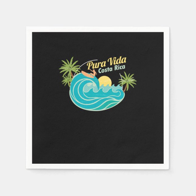 Serviette En Papier Pura Vida Costa Rica Plages de vacances Ocean Sail (Devant)