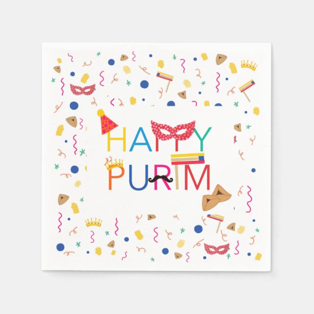 Serviette En Papier Purim Napkins (Devant)
