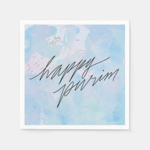 Serviette En Papier purin heureux en bleu nuage