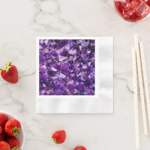 Serviette En Papier Purple Amethyst Crystal Geode Papier Gems