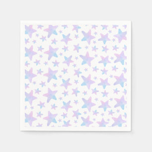 Serviette En Papier Purple Blue stars Princess Theme Anniversaire