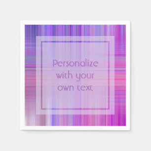 Serviette En Papier Purple Bokeh Plaid Texte personnalisé