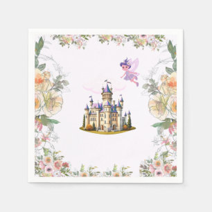 Serviette En Papier Purple Castle Fairytale Anniversaire Thème avec Fa