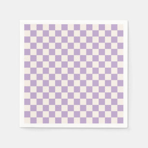 Serviette En Papier Purple Check, Checkerboard Pattern, Checkered