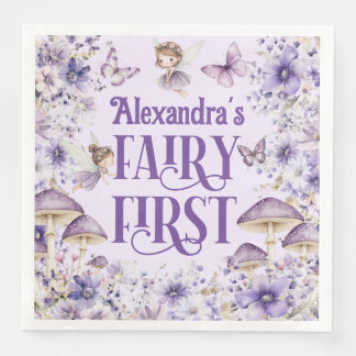 Serviette En Papier Purple Floral Fairy First