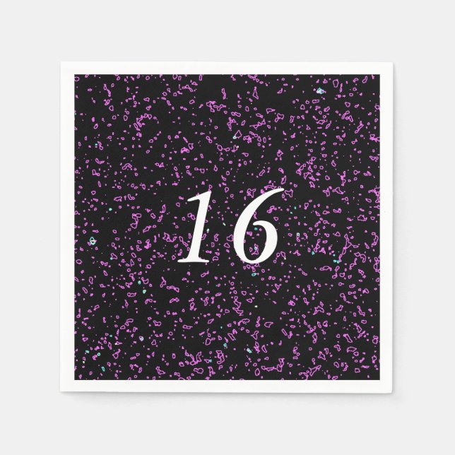 Serviette En Papier Purple rose Motifs Abstraits mignons 16e anniversa (Devant)