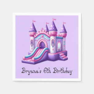 Serviette En Papier Purple Rose Princess Castle Bounce House Party