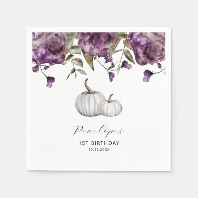 Serviette En Papier Purple Russe Citrouille Automne fête d'anniversair (Devant)