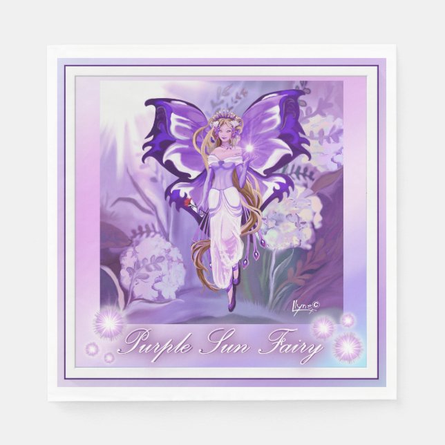 Serviette En Papier Purple Sun Fairy (Devant)