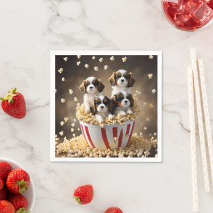 Serviette En Papier Quads Cavalier Espagnol Chipies Dans Le Popcorn,