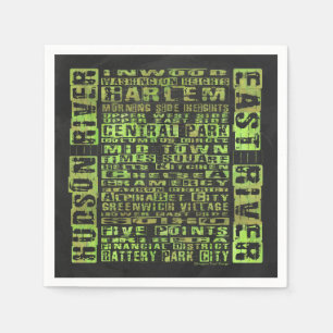 Serviette En Papier Quartiers de New York Vert