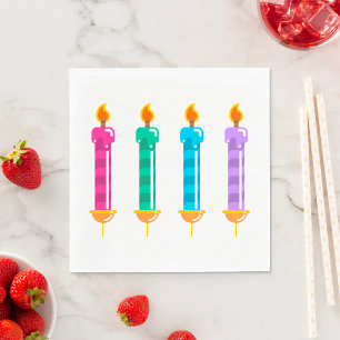 Serviette En Papier Quatre chandelles serviettes en flamme légère