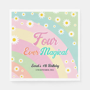 Serviette En Papier Quatre Jours Magique Quatrième anniversaire