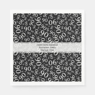 Serviette En Papier quatre-vingt-dixième Motif de nombre de fête